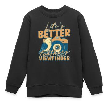 Vogelbeobachtung Ornithologe - Kinder Premium Organic Sweatshirt - Schwarz - Vorne - AI Model Kid Female (0cm)