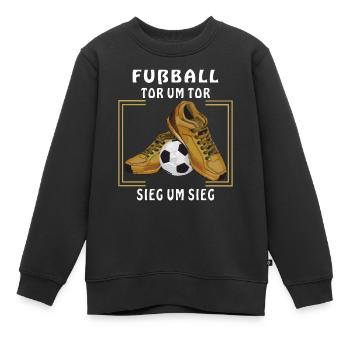 FUßBALL FUßBALLSCHUHE TOR UM TOR - Kinder Premium Organic Sweatshirt - Schwarz - Vorne - AI Model Kid Female (0cm)