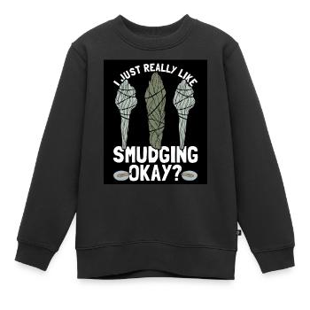 Smudging Smudge Encens de guérison spirituelle - Sweat Premium enfant bio - noir - Devant - AI Model Kid Female (0cm)