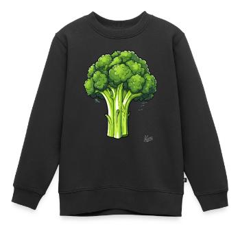Le gros et mauvais brocoli - Sweat Premium enfant bio - noir - Devant - AI Model Kid Female (0cm)