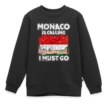 Monaco - Sweat Premium enfant bio - noir - Devant - AI Model Kid Female (0cm)