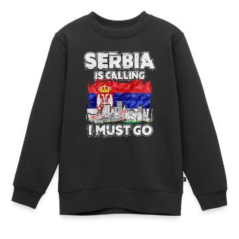 Serbien - Kinder Premium Organic Sweatshirt - Schwarz - Vorne - AI Model Kid Female (0cm)