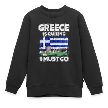 Griechenland - Kinder Premium Organic Sweatshirt - Schwarz - Vorne - AI Model Kid Female (0cm)