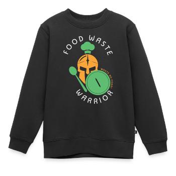 Food Waste Warrior Essen Verschwendung - Kinder Premium Organic Sweatshirt - Schwarz - Vorne - AI Model Kid Female (0cm)