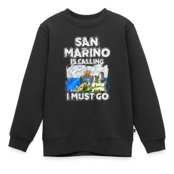 San Marino - Kinder Premium Organic Sweatshirt - Schwarz - Vorne - AI Model Kid Female (0cm)