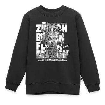 Zürich Techno T-Shirt – Astronautin mit Kopfhörern - Kinder Premium Organic Sweatshirt - Schwarz - Vorne - AI Model Kid Female (0cm)
