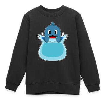 Bassin d’eau du dauphin - Sweat Premium enfant bio - noir - Devant - AI Model Kid Female (0cm)