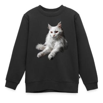 Angora turc - Sweat Premium enfant bio - noir - Devant - AI Model Kid Female (0cm)