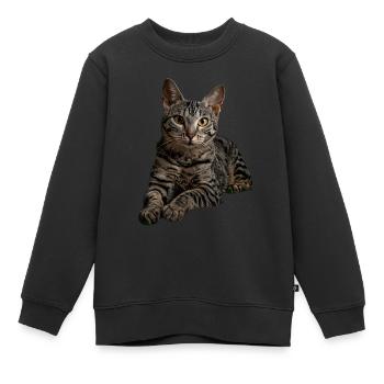 Egyptian Mau - Kinder Premium Organic Sweatshirt - Schwarz - Vorne - AI Model Kid Female (0cm)