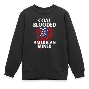 Mineur de charbon On ne s’arrête pas quand on est fatigué Mining L - Sweat Premium enfant bio - noir - Devant - AI Model Kid Female (0cm)