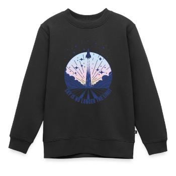 Der Himmel ist nicht mehr die Grenze - blau - Kinder Premium Organic Sweatshirt - Schwarz - Vorne - AI Model Kid Female (0cm)