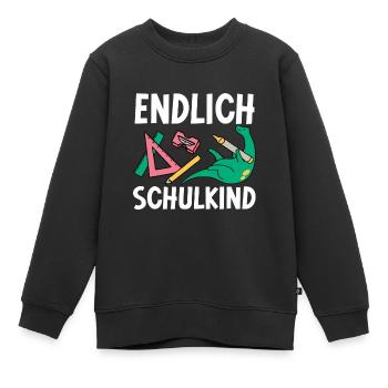 School 1. Grade - Kinder Premium Organic Sweatshirt - Schwarz - Vorne - AI Model Kid Female (0cm)