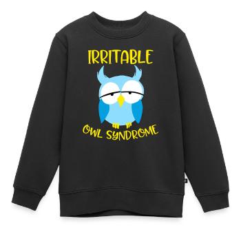 Syndrome de la chouette irritable Drôle Oiseaux nocturnes Humour - Sweat Premium enfant bio - noir - Devant - AI Model Kid Female (0cm)