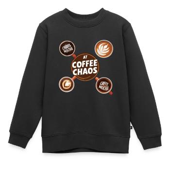 CHAOS DU CAFÉ - Sweat Premium enfant bio - noir - Devant - AI Model Kid Female (0cm)