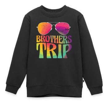 Sibling Brothers Journey - Kids Premium Organic Sweatshirt - black - Front - AI Model Kid Female (0cm)