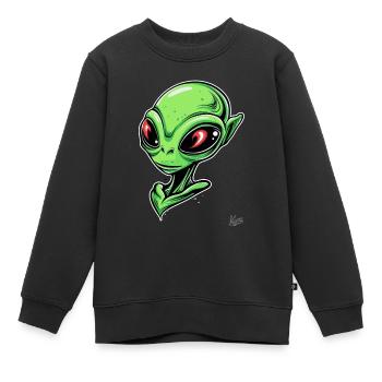Super-Schicker Alien - Kinder Premium Organic Sweatshirt - Schwarz - Vorne - AI Model Kid Female (0cm)