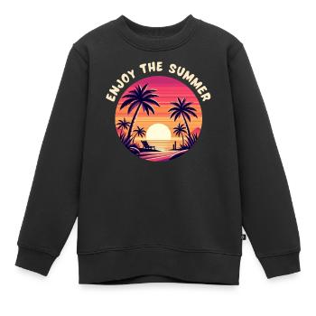Genießen Sie den Sommer - Kinder Premium Organic Sweatshirt - Schwarz - Vorne - AI Model Kid Female (0cm)