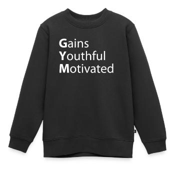 Gym Gewinnt An Jugendlicher Motivation - Kinder Premium Organic Sweatshirt - Schwarz - Vorne - AI Model Kid Female (0cm)