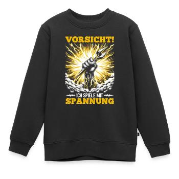 Électriciens, méfiez-vous ! Je joue avec la tension - Sweat Premium enfant bio - noir - Devant - AI Model Kid Female (0cm)
