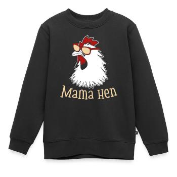 Maman Poule Poulet Maman Fermier Animal De Ferme - Sweat Premium enfant bio - noir - Devant - AI Model Kid Female (0cm)