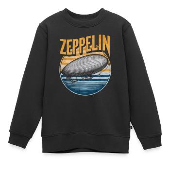 Luftschiff Zeppelin Geschenk - Kinder Premium Organic Sweatshirt - Schwarz - Vorne - AI Model Kid Female (0cm)
