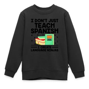Foreign Language Teacher School Languages Teachers - Kids Premium Organic Sweatshirt - black - Front - AI Model Kid Female (0cm)