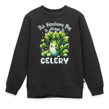 Allergie au céleri Allergique au céleri - Sweat Premium enfant bio - noir - Devant - AI Model Kid Female (0cm)