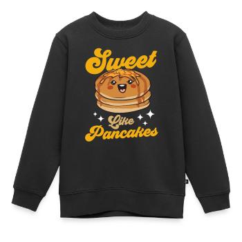 Pancake Breakfast Pancakes - Kids Premium Organic Sweatshirt - black - Front - AI Model Kid Female (0cm)