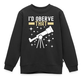 Astronomie astronome - Sweat Premium enfant bio - noir - Devant - AI Model Kid Female (0cm)