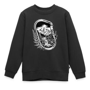 Bergsteigen Bergseigerhaken Wandern Karabiner - Kinder Premium Organic Sweatshirt - Schwarz - Vorne - AI Model Kid Female (0cm)