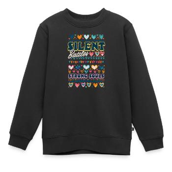 Unsichtbare Behinderung Stille Schlachten, starke Seelen - Kinder Premium Organic Sweatshirt - Schwarz - Vorne - AI Model Kid Female (0cm)