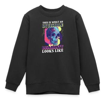 Unsichtbare Behinderung Wie An aussieht - Kinder Premium Organic Sweatshirt - Schwarz - Vorne - AI Model Kid Female (0cm)