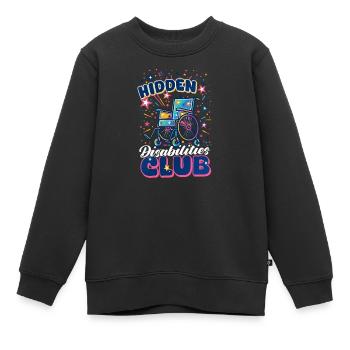 Invisible Disability Hidden Disabilities Club - Kids Premium Organic Sweatshirt - black - Front - AI Model Kid Female (0cm)