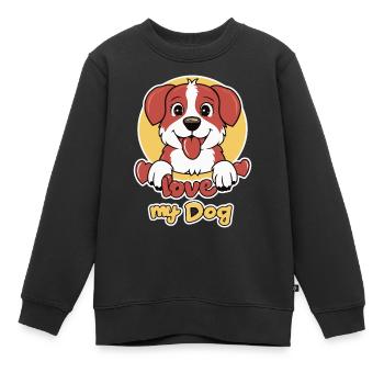 J’AIME MON CHIEN - Sweat Premium enfant bio - noir - Devant - AI Model Kid Female (0cm)