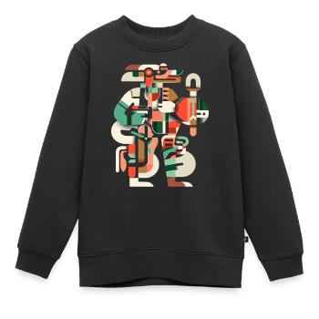 Dieu Maya Mythologie Maya Itzamna - Sweat Premium enfant bio - noir - Devant - AI Model Kid Female (0cm)