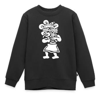 Dieu Maya Mythologie Maya Hunab Ku - Sweat Premium enfant bio - noir - Devant - AI Model Kid Female (0cm)