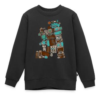 Dieu Maya Mythologie Maya Itzamna - Sweat Premium enfant bio - noir - Devant - AI Model Kid Female (0cm)