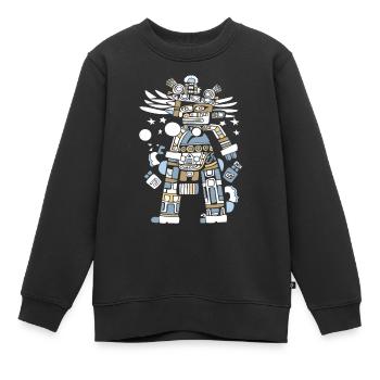 Dieu Maya Mythologie Maya Itzamna - Sweat Premium enfant bio - noir - Devant - AI Model Kid Female (0cm)