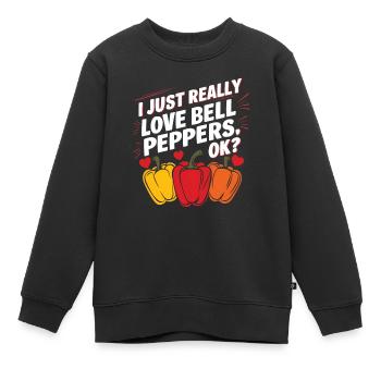Paprika Geschenk - Kinder Premium Organic Sweatshirt - Schwarz - Vorne - AI Model Kid Female (0cm)