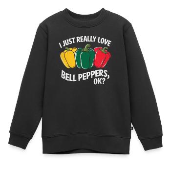 Paprika Geschenk - Kinder Premium Organic Sweatshirt - Schwarz - Vorne - AI Model Kid Female (0cm)