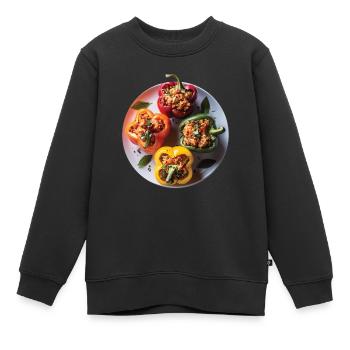 Paprika Geschenk - Kinder Premium Organic Sweatshirt - Schwarz - Vorne - AI Model Kid Female (0cm)