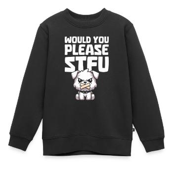 Wheaten Terrier Stfu Would You Please Shut Up - Kids Premium Organic Sweatshirt - black - Front - AI Model Kid Female (0cm)