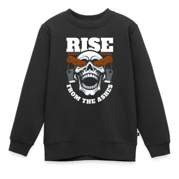 Fleischer Metzger Schlachter Schädel - Kinder Premium Organic Sweatshirt - Schwarz - Vorne - AI Model Kid Female (0cm)