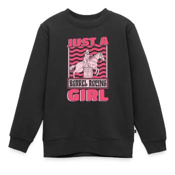 Fassrennen Westernreiten Barrel Racing - Kinder Premium Organic Sweatshirt - Schwarz - Vorne - AI Model Kid Female (0cm)