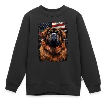 Dogue tibétain Amérique États-Unis - Sweat Premium enfant bio - noir - Devant - AI Model Kid Female (0cm)