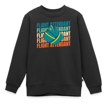 Flugbegleiter Stewardess - Kinder Premium Organic Sweatshirt - Schwarz - Vorne - AI Model Kid Female (0cm)
