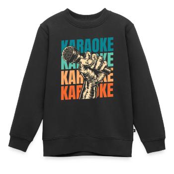Karaoké - Sweat Premium enfant bio - noir - Devant - AI Model Kid Female (0cm)