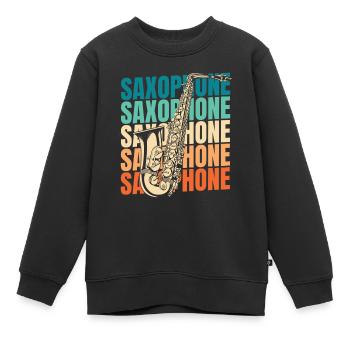 Saxophon Saxofon - Kinder Premium Organic Sweatshirt - Schwarz - Vorne - AI Model Kid Female (0cm)