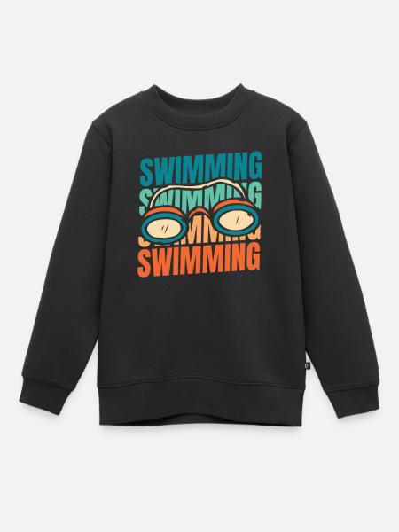 Schwimmen Schwimmer - Kinder Premium Organic Sweatshirt - Schwarz