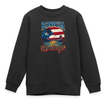 Porto Rico Boricua Patrimoine - Sweat Premium enfant bio - noir - Devant - AI Model Kid Female (0cm)